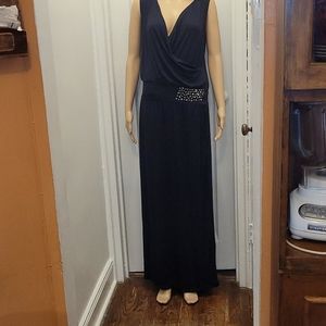 Rosa Faia BLACK KNIT SLEEVELESS MAXI DRESS NWT